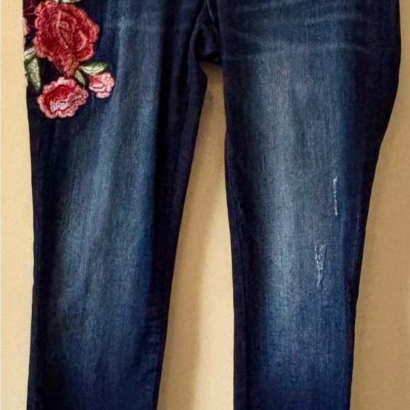 KUT| Kut from the Kloth Luxury Denim Embroidered Distressed Blue Jeans Sz 4 - Picture 4 of 9